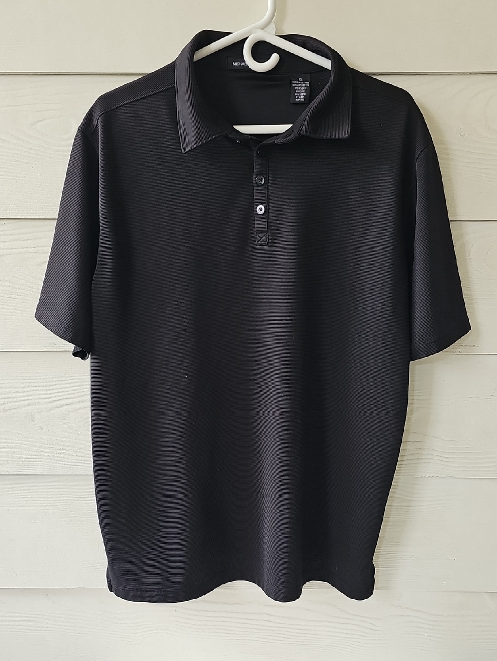 Michael Brandon Black Short-Sleeve Polo